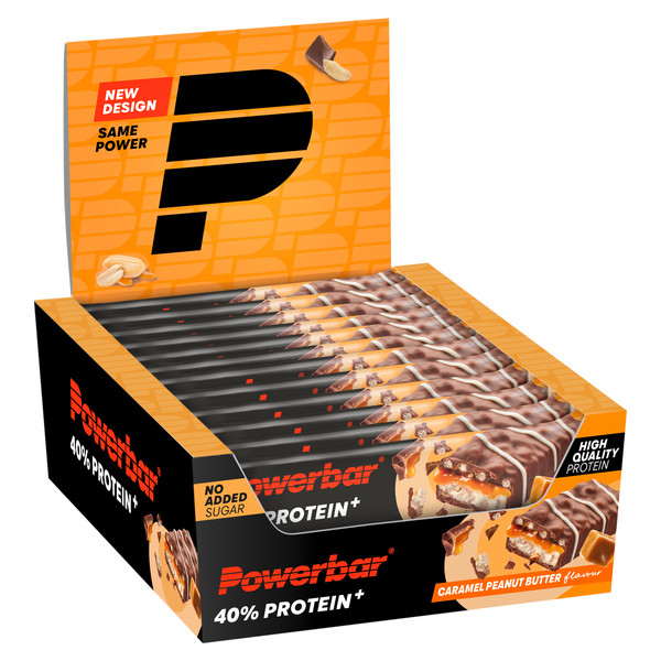 PowerBar PB PROTEIN 40% CRISP LS CARAM PEANUTBUTTER (40GX12) PACKAGE - Energieriegel Ansicht 1