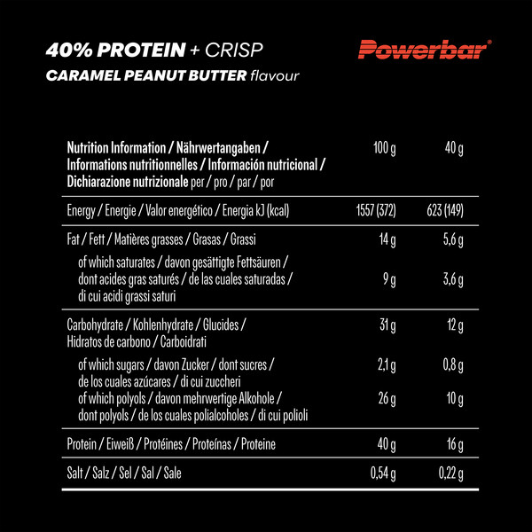PowerBar PB PROTEIN 40% CRISP LS CARAM PEANUTBUTTER (40GX12) PACKAGE - Energieriegel Ansicht 4