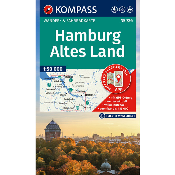 WANDERKARTE 726 HAMBURG, ALTES LAND 1:50.000