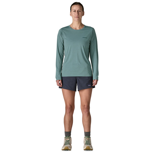 Patagonia W'S L/S CAP COOL DAILY SHIRT - BOARDSHORT LOGO Damen - Langarmshirt Ansicht 5