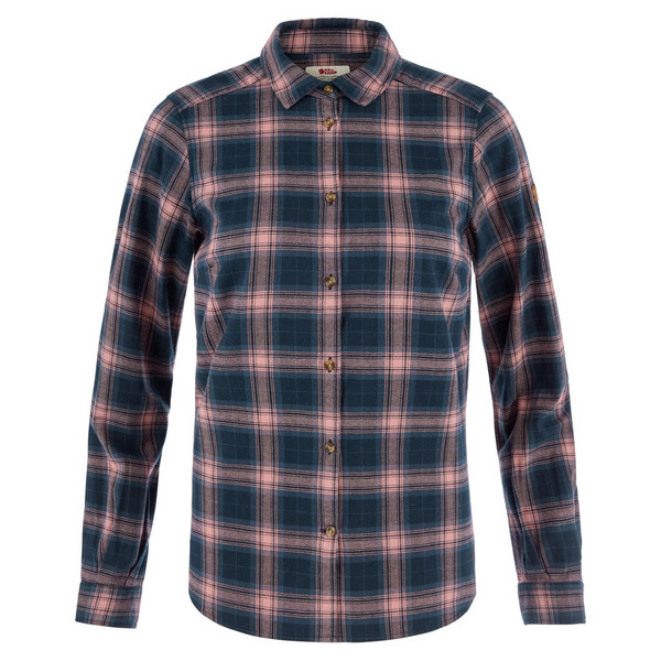 ÖVIK CLASSIC FLANNEL SHIRT W Damen - Flanellhemd-DARK NAVY-DUSTY ROSE