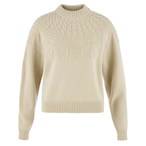 ÖVIK SOLID JACQUARD KNIT W Damen - Wollpullover