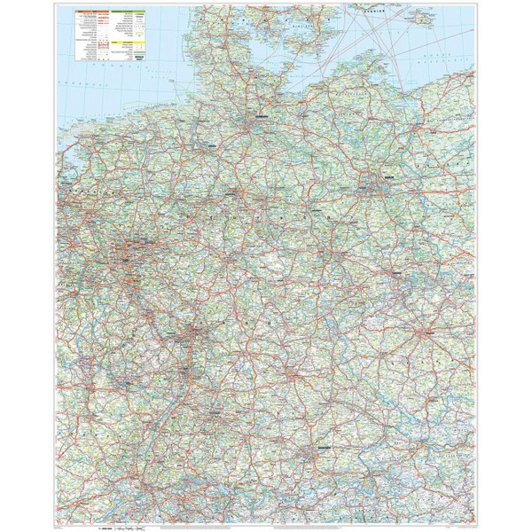 POLO GROßE DEUTSCHLANDKARTE MIT LÄNDERGRENZEN, PLANO - Wand Karte