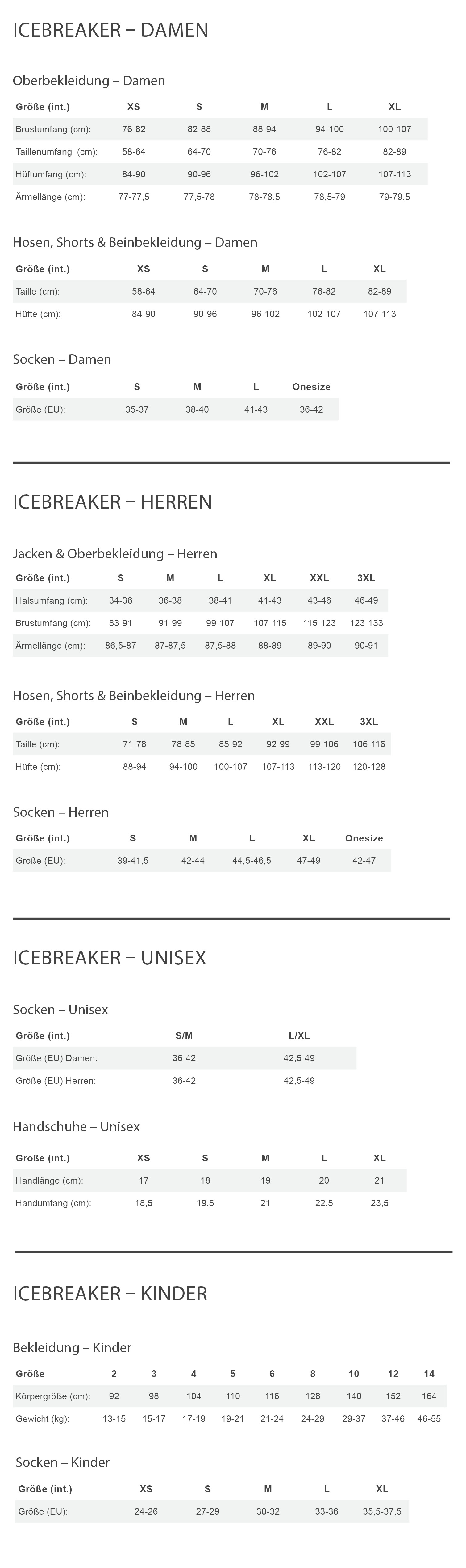 Icebreaker WOMEN MERINO 150 DRIFT RELAXED LS HALF ZIP Damen - Wollpullover Größentabelle