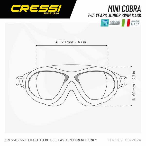 Cressi MINI COBRA GOGGLES LIGHT BLUE/FRAME LIME Kinder - Schwimmbrille Ansicht 3