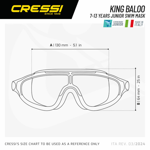 Cressi KING BALOO KID GOGGLES BLUE/FRAME WHITE Kinder - Schwimmbrille Ansicht 2