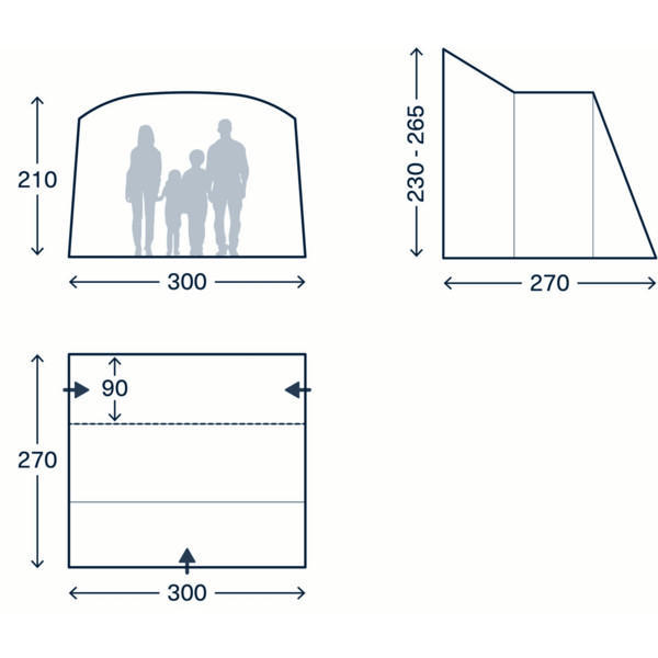Kampa WAYPOINT MID - Busvorzelt Ansicht 2