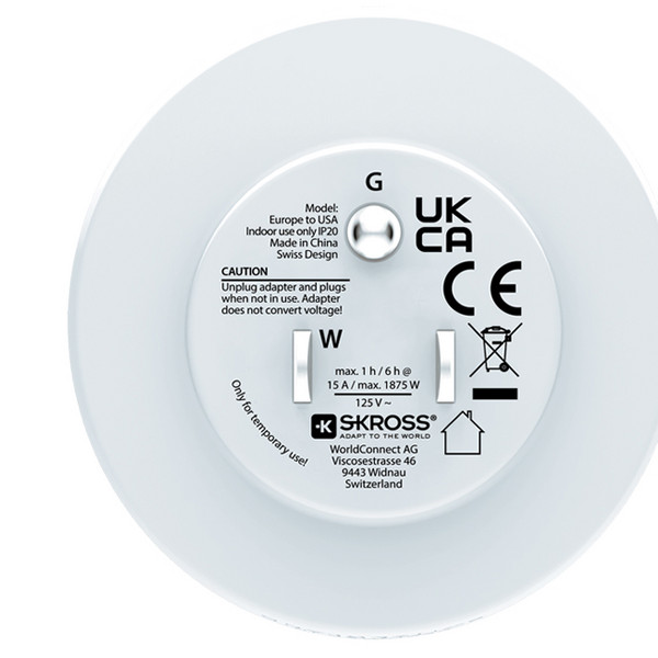 Skross EUROPE TO US - Reisestecker Ansicht 5