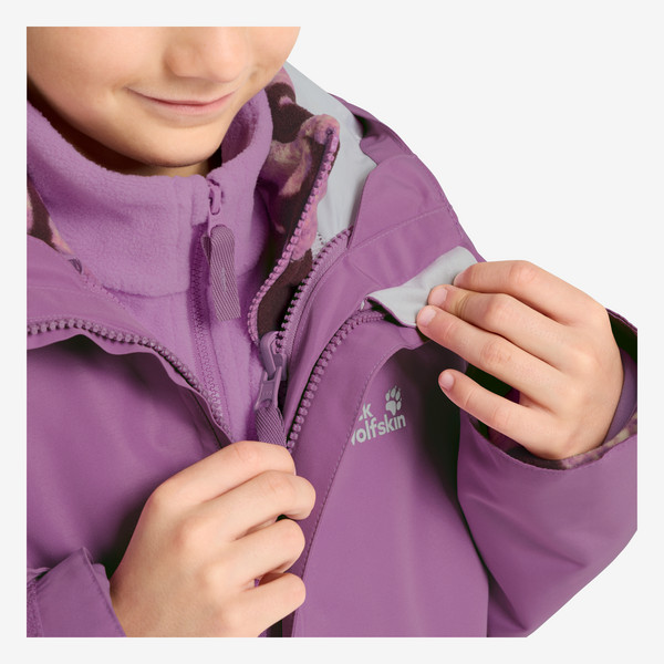 Jack Wolfskin ICELAND 3IN1 PRINT JKT K Kinder - Doppeljacke Ansicht 12