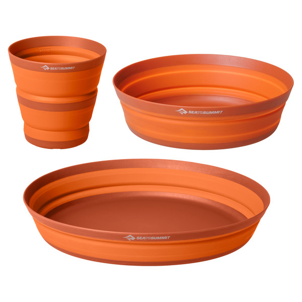 XLITE COLLAPSIBLE PLATE, BOWL & MUG SET - Becher-BURNT ORANGE